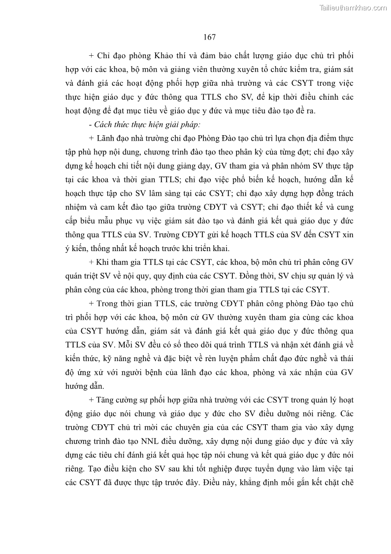Luận án tiến sĩ quản lý giáo dục Quản lý giáo dục y đức cho sinh viên ngành điều dưỡng trong các trường cao đẳng y tế - 15 Trang 179