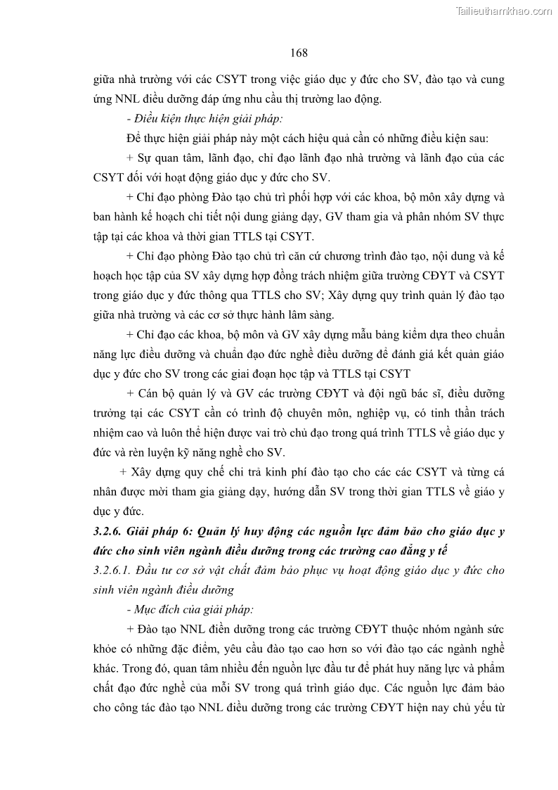 Luận án tiến sĩ quản lý giáo dục Quản lý giáo dục y đức cho sinh viên ngành điều dưỡng trong các trường cao đẳng y tế - 15 Trang 180