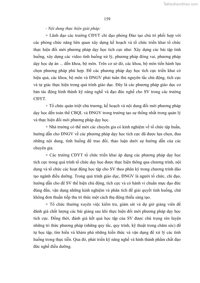 Luận án tiến sĩ quản lý giáo dục Quản lý giáo dục y đức cho sinh viên ngành điều dưỡng trong các trường cao đẳng y tế - 15 Trang 171