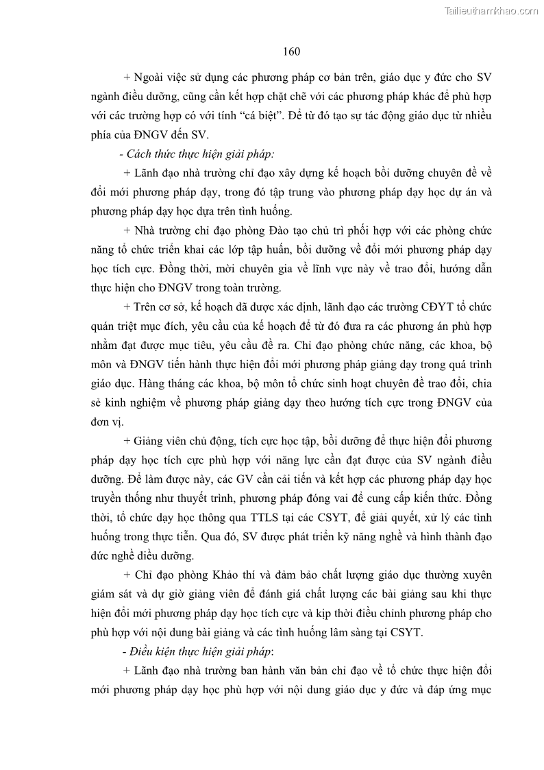 Luận án tiến sĩ quản lý giáo dục Quản lý giáo dục y đức cho sinh viên ngành điều dưỡng trong các trường cao đẳng y tế - 15 Trang 172