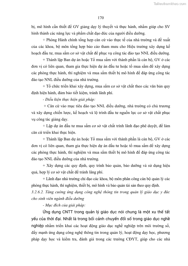 Luận án tiến sĩ quản lý giáo dục Quản lý giáo dục y đức cho sinh viên ngành điều dưỡng trong các trường cao đẳng y tế - 16 Trang 182