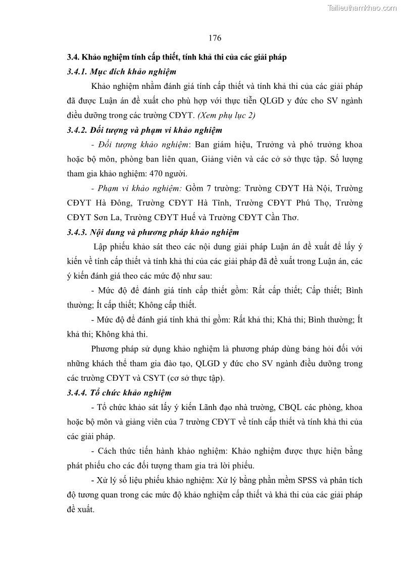 Luận án tiến sĩ quản lý giáo dục Quản lý giáo dục y đức cho sinh viên ngành điều dưỡng trong các trường cao đẳng y tế - 16 Trang 188