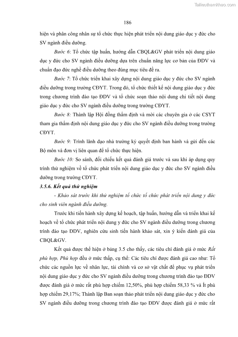 Luận án tiến sĩ quản lý giáo dục Quản lý giáo dục y đức cho sinh viên ngành điều dưỡng trong các trường cao đẳng y tế - 17 Trang 198