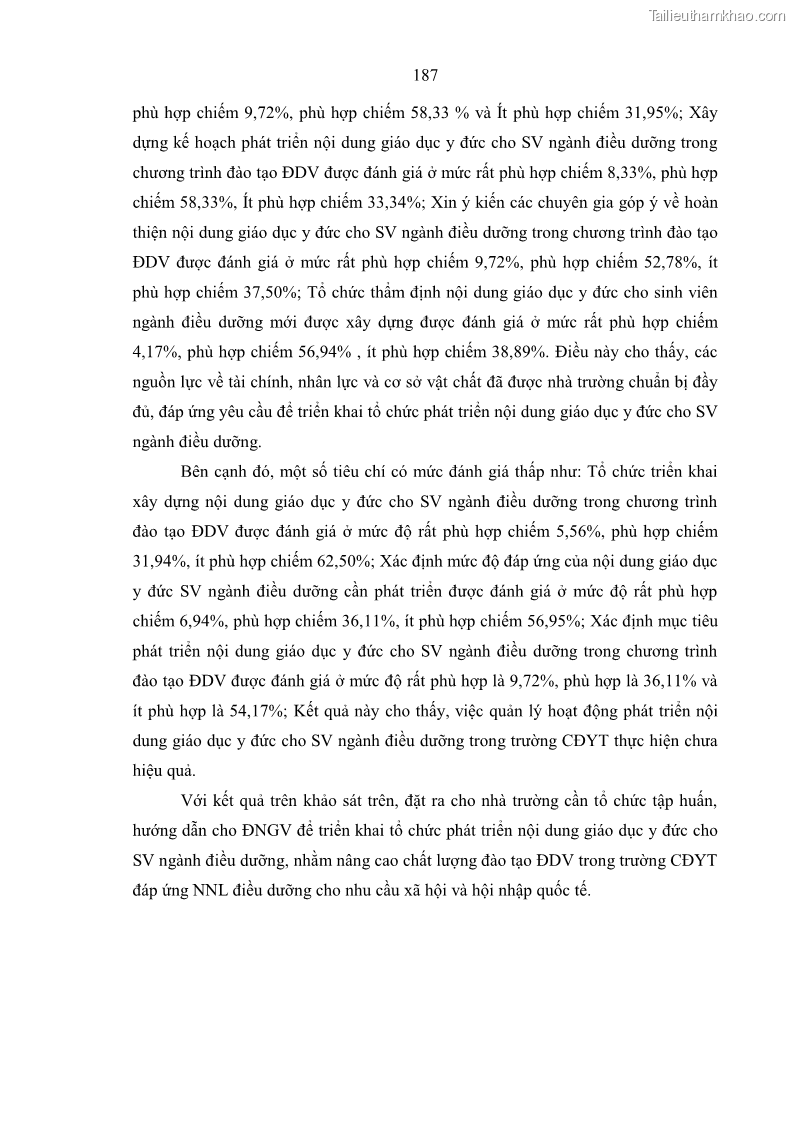 Luận án tiến sĩ quản lý giáo dục Quản lý giáo dục y đức cho sinh viên ngành điều dưỡng trong các trường cao đẳng y tế - 17 Trang 199