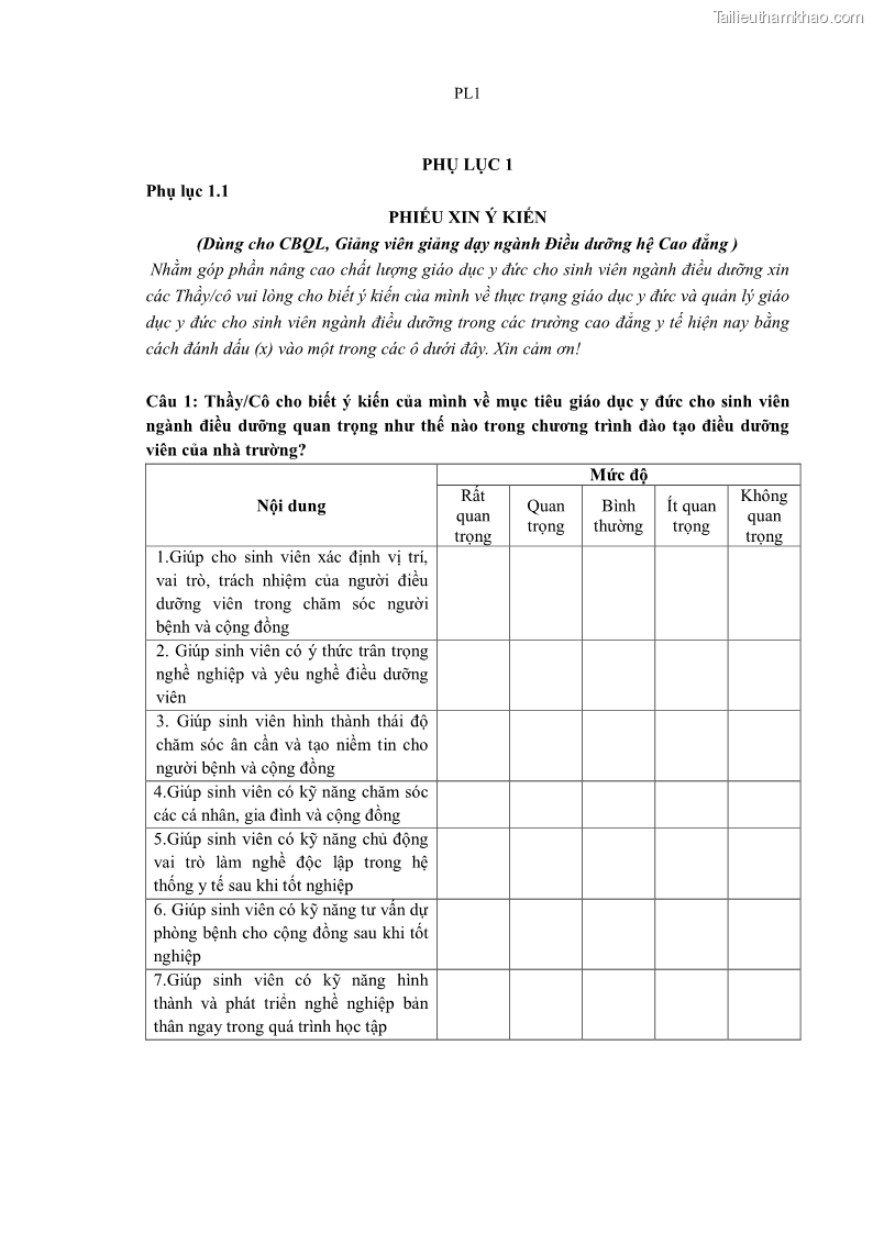 Luận án tiến sĩ quản lý giáo dục Quản lý giáo dục y đức cho sinh viên ngành điều dưỡng trong các trường cao đẳng y tế - 18 Trang 216