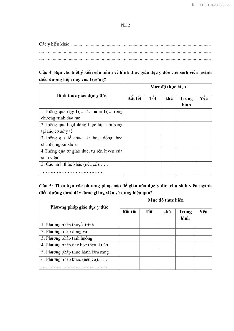 Luận án tiến sĩ quản lý giáo dục Quản lý giáo dục y đức cho sinh viên ngành điều dưỡng trong các trường cao đẳng y tế - 19 Trang 227