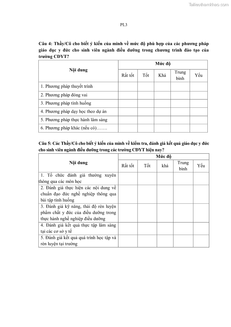 Luận án tiến sĩ quản lý giáo dục Quản lý giáo dục y đức cho sinh viên ngành điều dưỡng trong các trường cao đẳng y tế - 19 Trang 218
