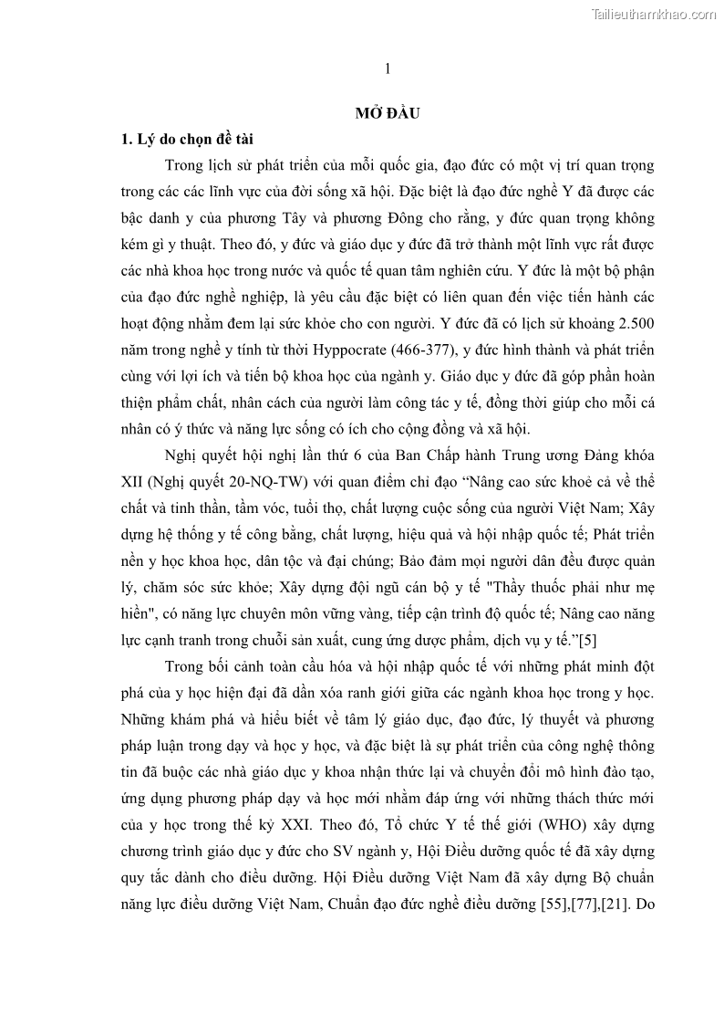 Luận án tiến sĩ quản lý giáo dục Quản lý giáo dục y đức cho sinh viên ngành điều dưỡng trong các trường cao đẳng y tế - 2 Trang 13
