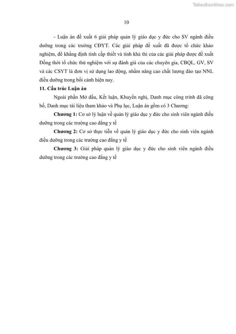 Luận án tiến sĩ quản lý giáo dục Quản lý giáo dục y đức cho sinh viên ngành điều dưỡng trong các trường cao đẳng y tế - 2 Trang 22
