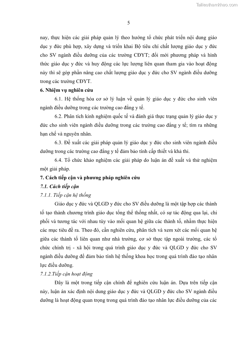 Luận án tiến sĩ quản lý giáo dục Quản lý giáo dục y đức cho sinh viên ngành điều dưỡng trong các trường cao đẳng y tế - 2 Trang 17