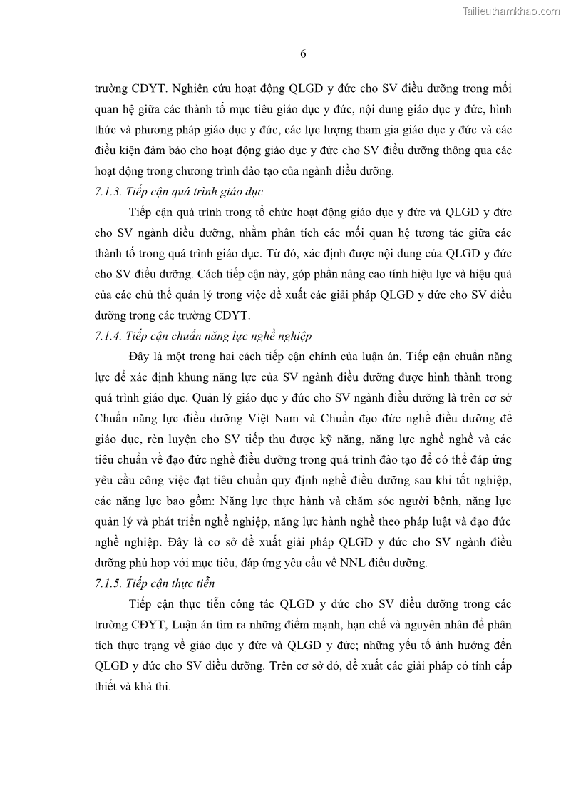 Luận án tiến sĩ quản lý giáo dục Quản lý giáo dục y đức cho sinh viên ngành điều dưỡng trong các trường cao đẳng y tế - 2 Trang 18