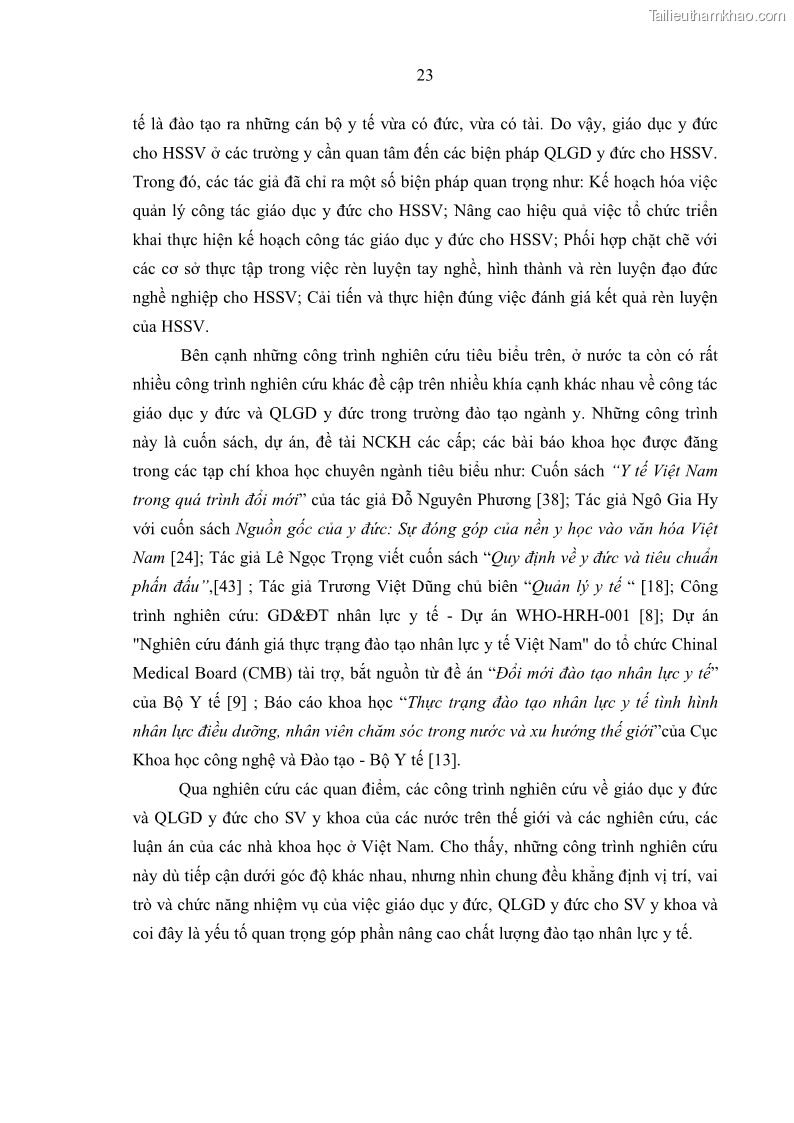 Luận án tiến sĩ quản lý giáo dục Quản lý giáo dục y đức cho sinh viên ngành điều dưỡng trong các trường cao đẳng y tế - 3 Trang 35