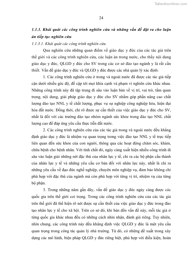 Luận án tiến sĩ quản lý giáo dục Quản lý giáo dục y đức cho sinh viên ngành điều dưỡng trong các trường cao đẳng y tế - 3 Trang 36