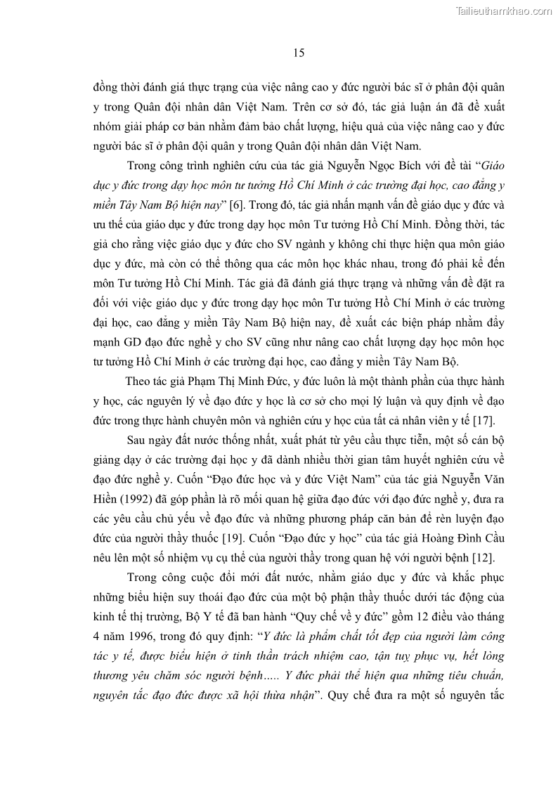 Luận án tiến sĩ quản lý giáo dục Quản lý giáo dục y đức cho sinh viên ngành điều dưỡng trong các trường cao đẳng y tế - 3 Trang 27