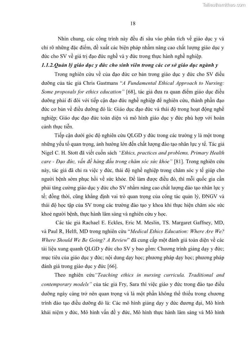 Luận án tiến sĩ quản lý giáo dục Quản lý giáo dục y đức cho sinh viên ngành điều dưỡng trong các trường cao đẳng y tế - 3 Trang 30