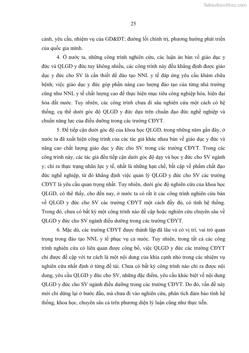 Luận án tiến sĩ quản lý giáo dục Quản lý giáo dục y đức cho sinh viên ngành điều dưỡng trong các trường cao đẳng y tế - 4 Trang 37