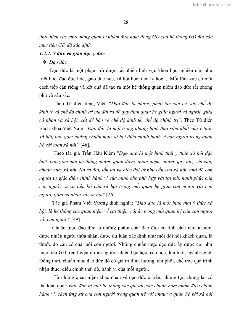 Luận án tiến sĩ quản lý giáo dục Quản lý giáo dục y đức cho sinh viên ngành điều dưỡng trong các trường cao đẳng y tế - 4 Trang 40
