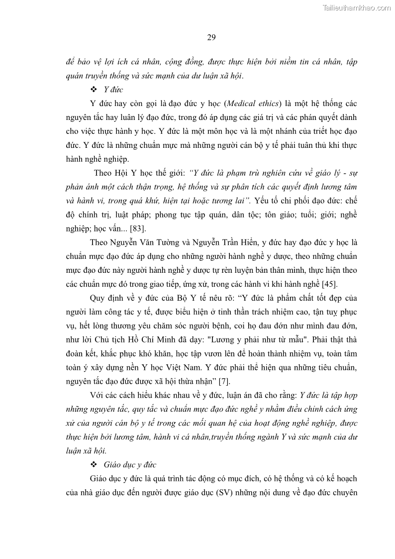 Luận án tiến sĩ quản lý giáo dục Quản lý giáo dục y đức cho sinh viên ngành điều dưỡng trong các trường cao đẳng y tế - 4 Trang 41