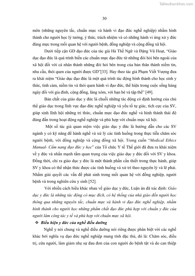 Luận án tiến sĩ quản lý giáo dục Quản lý giáo dục y đức cho sinh viên ngành điều dưỡng trong các trường cao đẳng y tế - 4 Trang 42