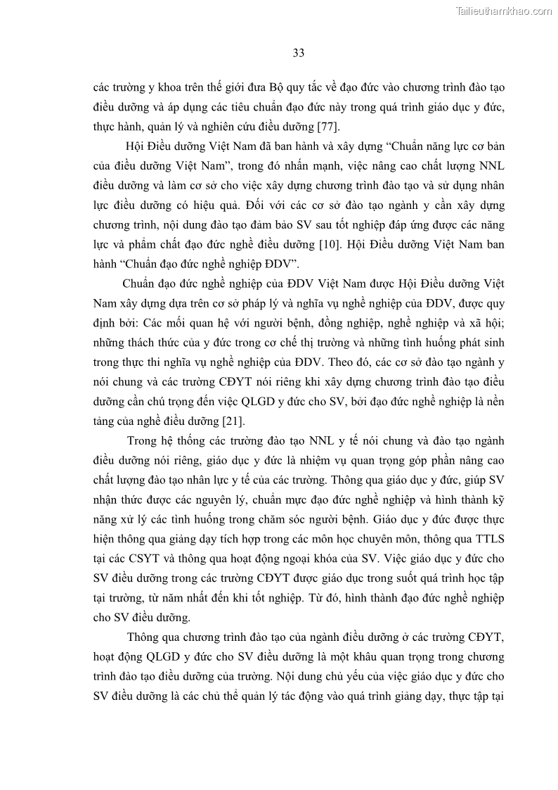 Luận án tiến sĩ quản lý giáo dục Quản lý giáo dục y đức cho sinh viên ngành điều dưỡng trong các trường cao đẳng y tế - 4 Trang 45