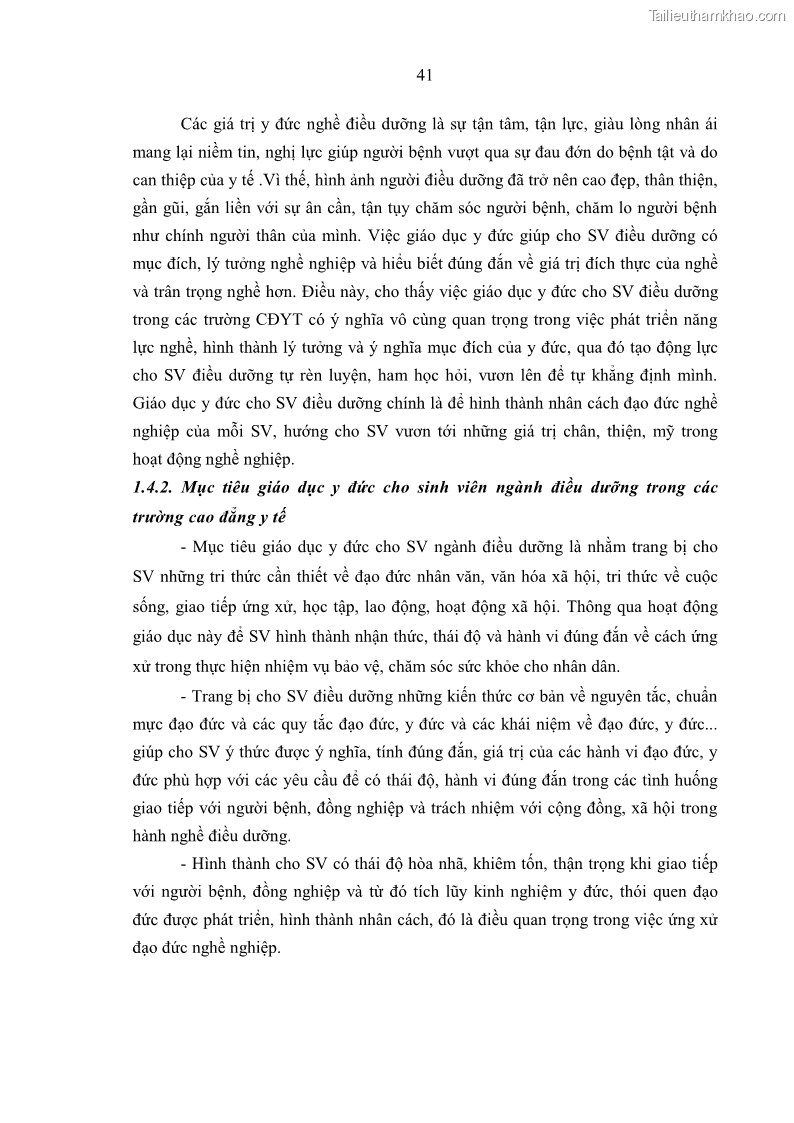 Luận án tiến sĩ quản lý giáo dục Quản lý giáo dục y đức cho sinh viên ngành điều dưỡng trong các trường cao đẳng y tế - 5 Trang 53