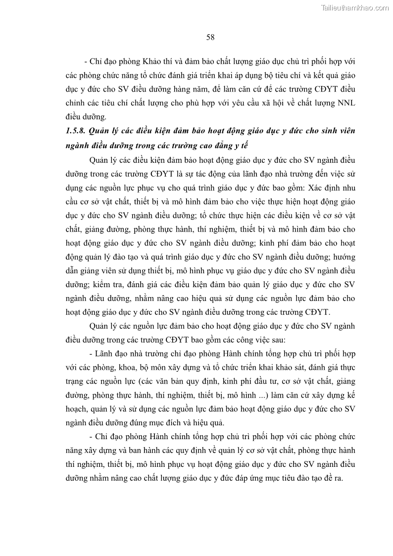 Luận án tiến sĩ quản lý giáo dục Quản lý giáo dục y đức cho sinh viên ngành điều dưỡng trong các trường cao đẳng y tế - 6 Trang 70