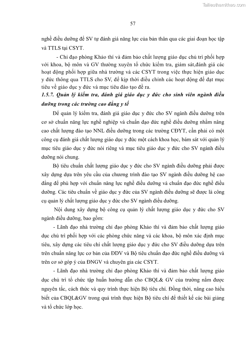 Luận án tiến sĩ quản lý giáo dục Quản lý giáo dục y đức cho sinh viên ngành điều dưỡng trong các trường cao đẳng y tế - 6 Trang 69