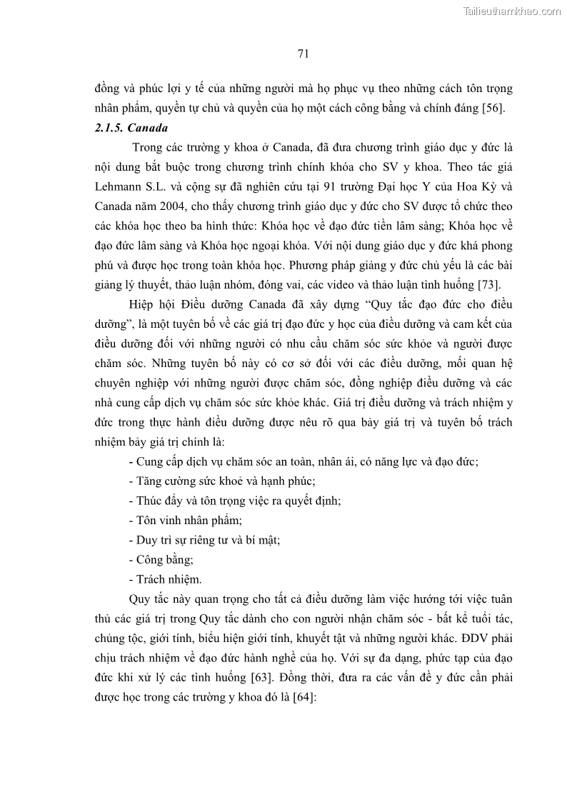 Luận án tiến sĩ quản lý giáo dục Quản lý giáo dục y đức cho sinh viên ngành điều dưỡng trong các trường cao đẳng y tế - 7 Trang 83
