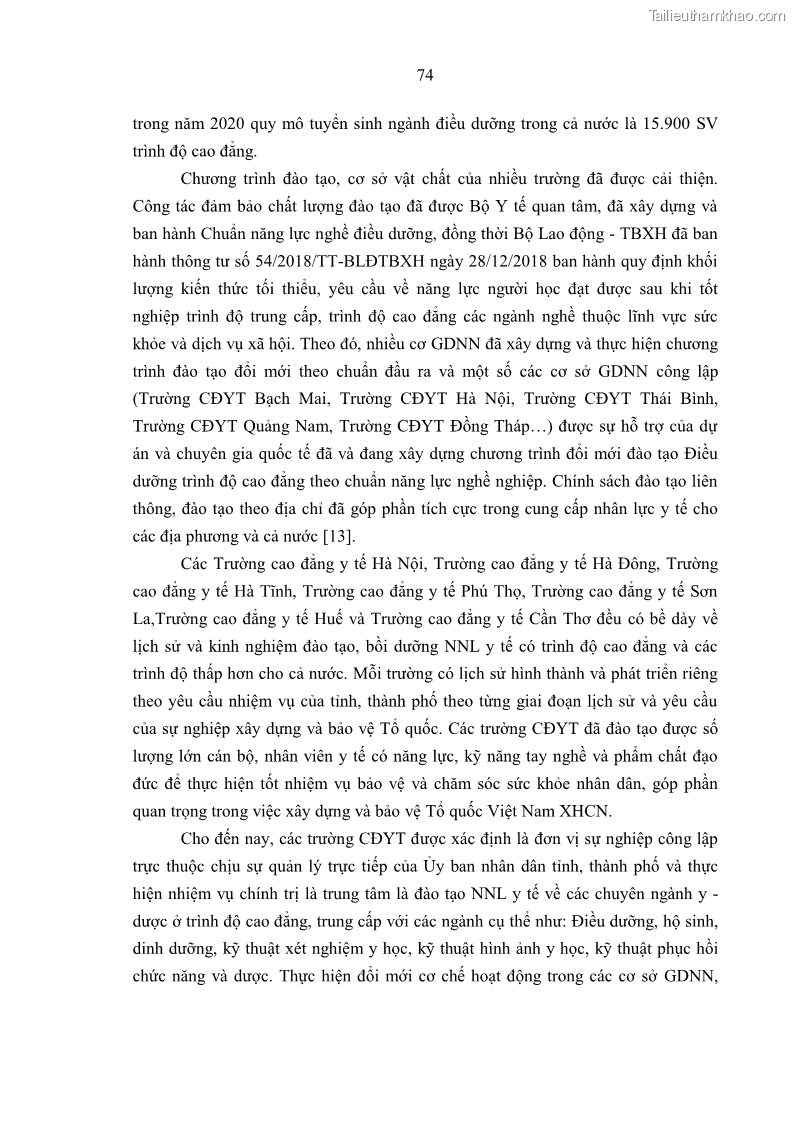 Luận án tiến sĩ quản lý giáo dục Quản lý giáo dục y đức cho sinh viên ngành điều dưỡng trong các trường cao đẳng y tế - 8 Trang 86
