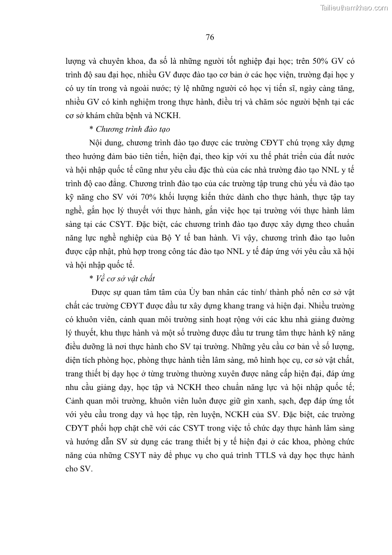 Luận án tiến sĩ quản lý giáo dục Quản lý giáo dục y đức cho sinh viên ngành điều dưỡng trong các trường cao đẳng y tế - 8 Trang 88