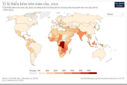Hình 1 7 Tỷ lệ thiếu kẽm trên thế giới 50 Thiếu vitamin A Thiếu vitamin A là 5