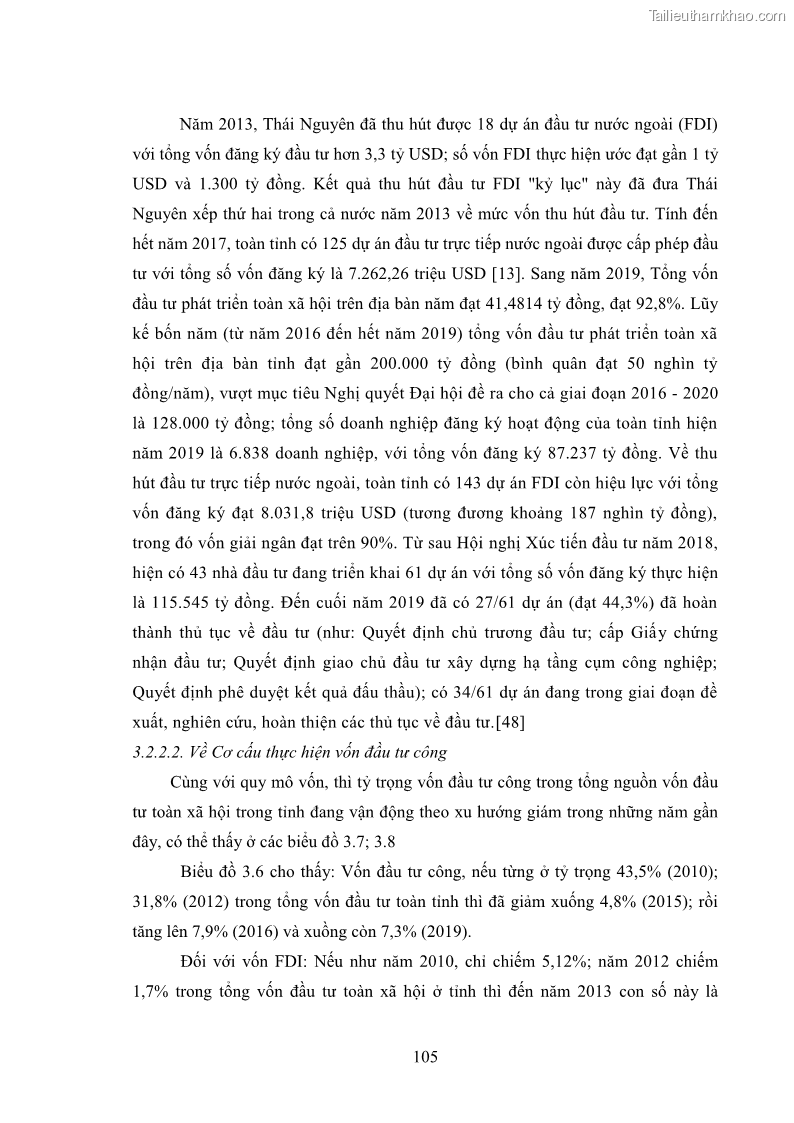 Luận án tiến sĩ chính sách công Chính sách đầu tư công từ thực tiễn tỉnh Thái Nguyên - 10 Trang 114