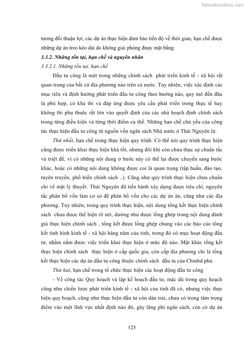 Luận án tiến sĩ chính sách công Chính sách đầu tư công từ thực tiễn tỉnh Thái Nguyên - 12 Trang 134