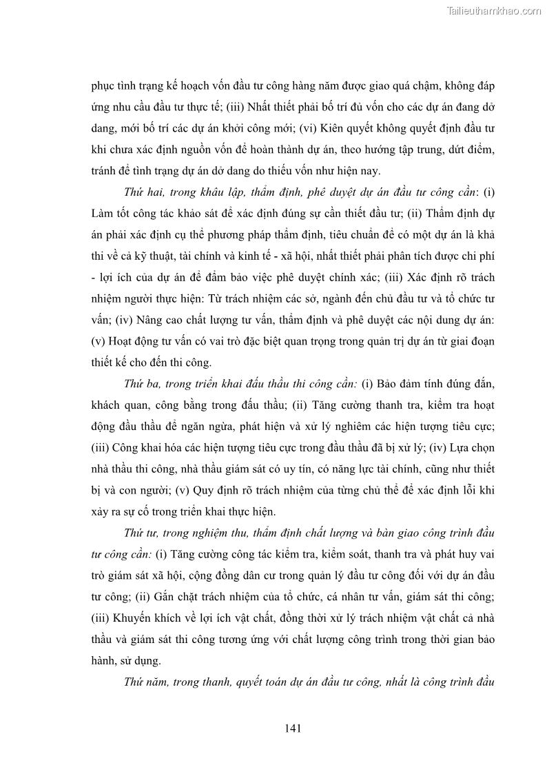 Luận án tiến sĩ chính sách công Chính sách đầu tư công từ thực tiễn tỉnh Thái Nguyên - 13 Trang 150