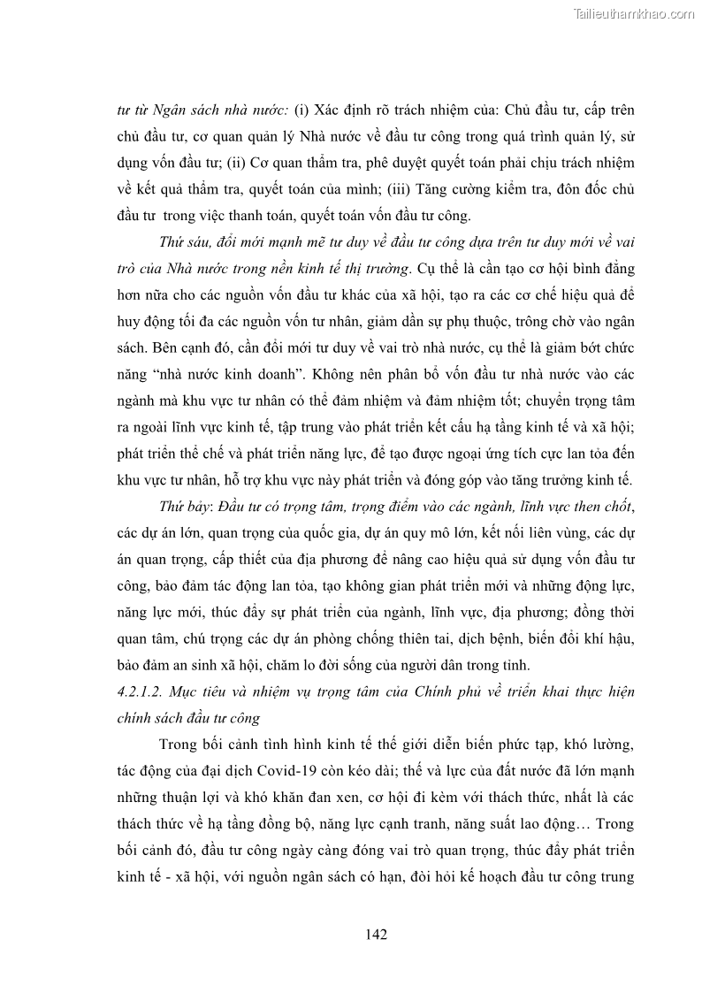 Luận án tiến sĩ chính sách công Chính sách đầu tư công từ thực tiễn tỉnh Thái Nguyên - 13 Trang 151