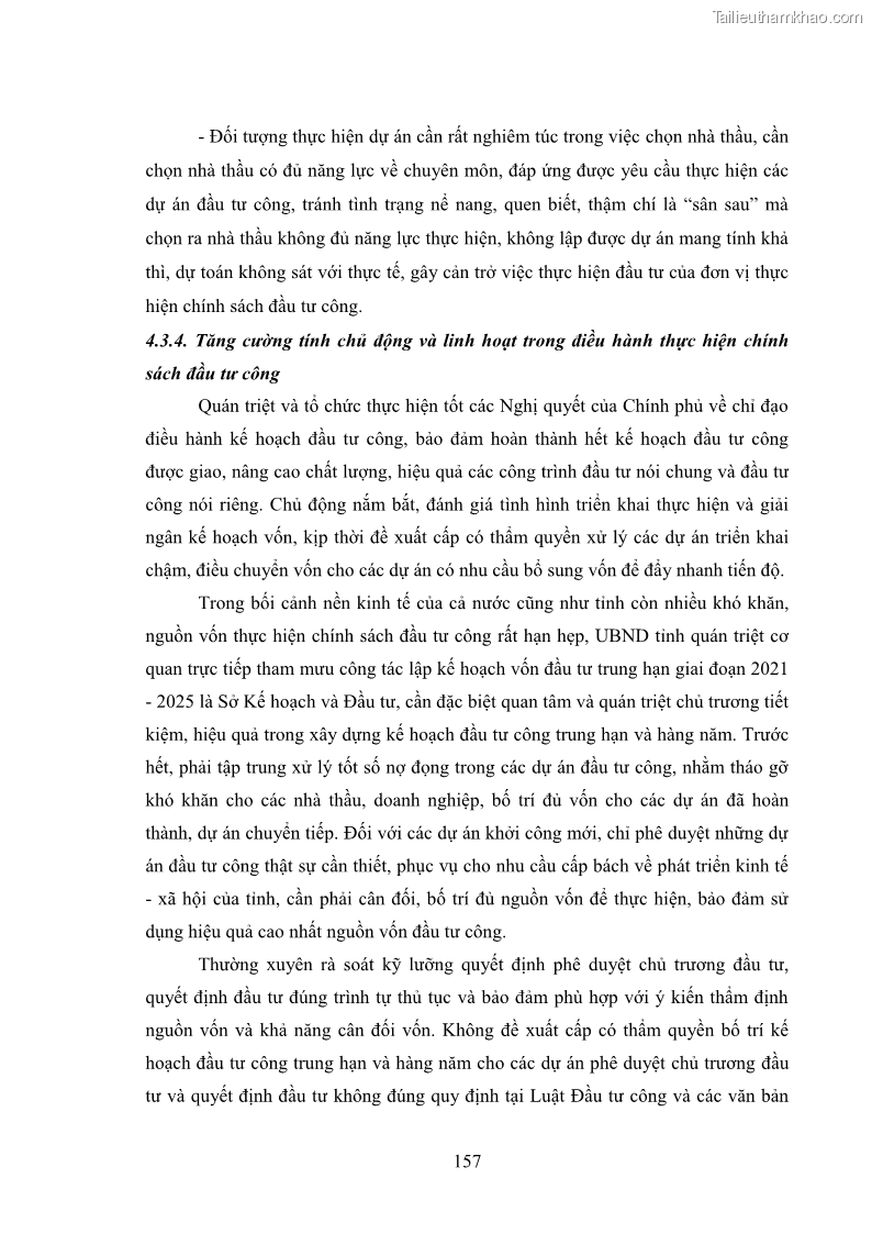 Luận án tiến sĩ chính sách công Chính sách đầu tư công từ thực tiễn tỉnh Thái Nguyên - 14 Trang 166