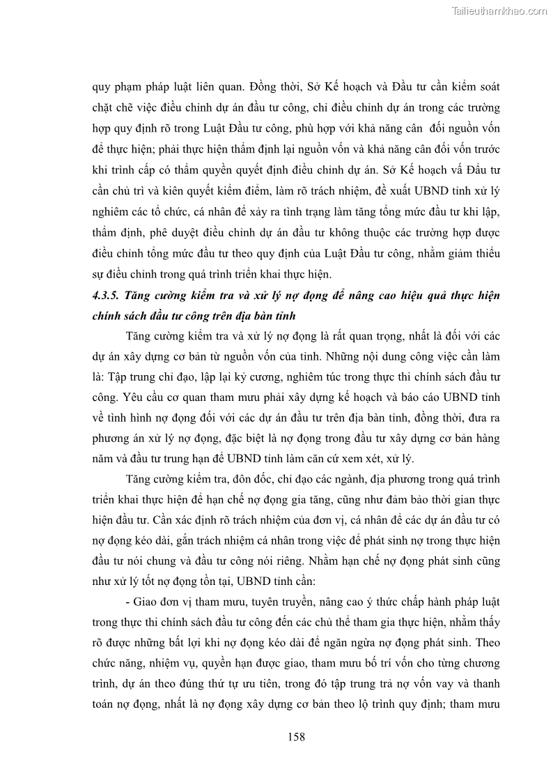 Luận án tiến sĩ chính sách công Chính sách đầu tư công từ thực tiễn tỉnh Thái Nguyên - 14 Trang 167