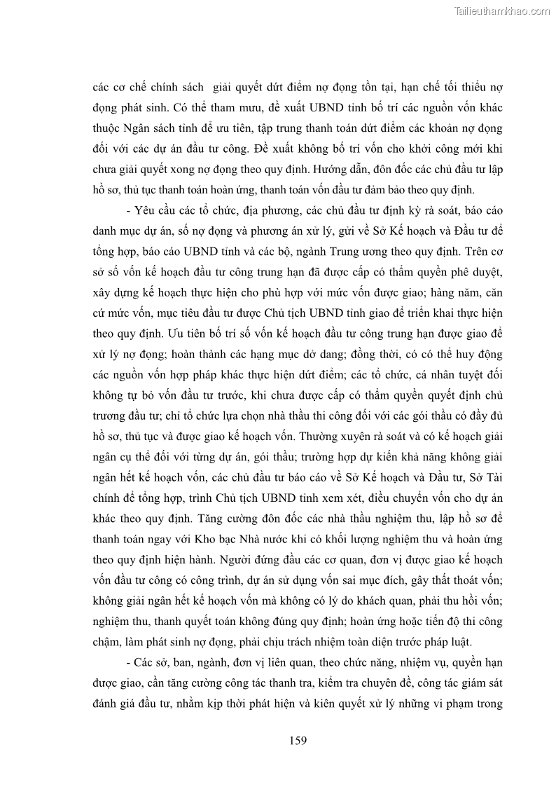 Luận án tiến sĩ chính sách công Chính sách đầu tư công từ thực tiễn tỉnh Thái Nguyên - 14 Trang 168