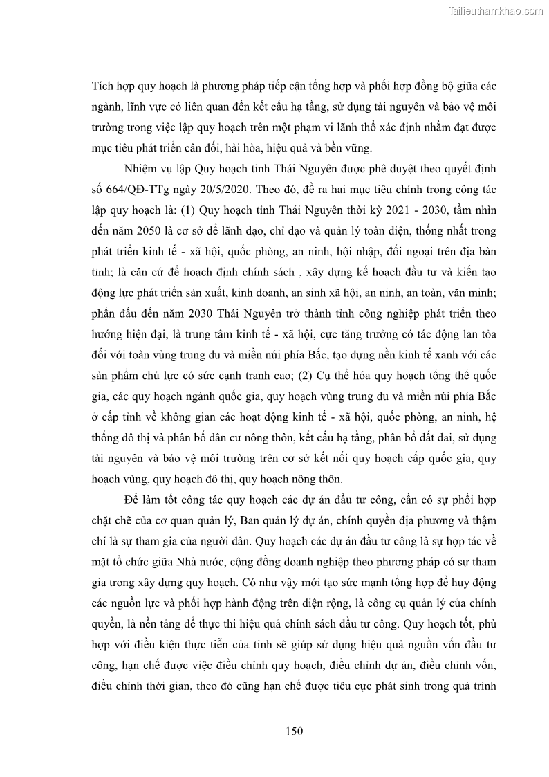 Luận án tiến sĩ chính sách công Chính sách đầu tư công từ thực tiễn tỉnh Thái Nguyên - 14 Trang 159