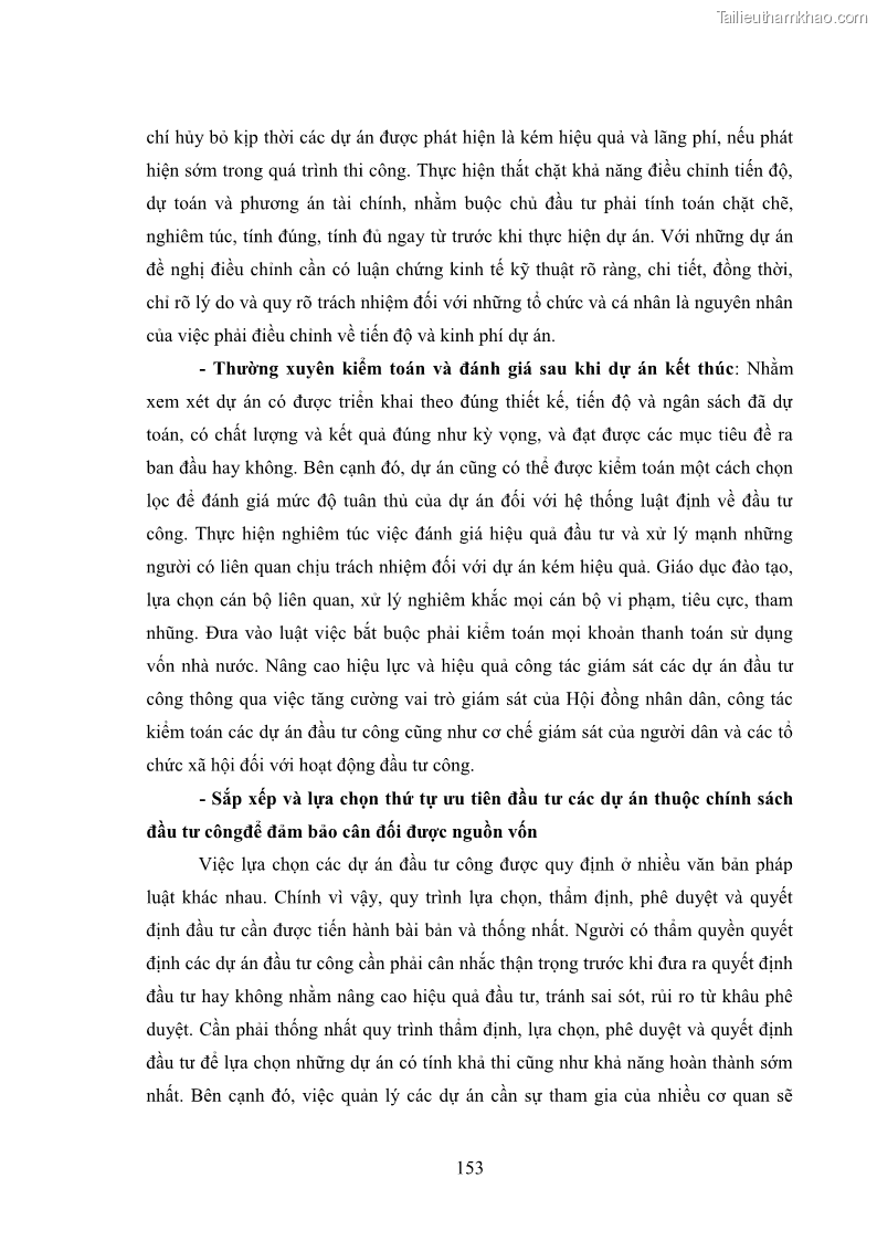 Luận án tiến sĩ chính sách công Chính sách đầu tư công từ thực tiễn tỉnh Thái Nguyên - 14 Trang 162