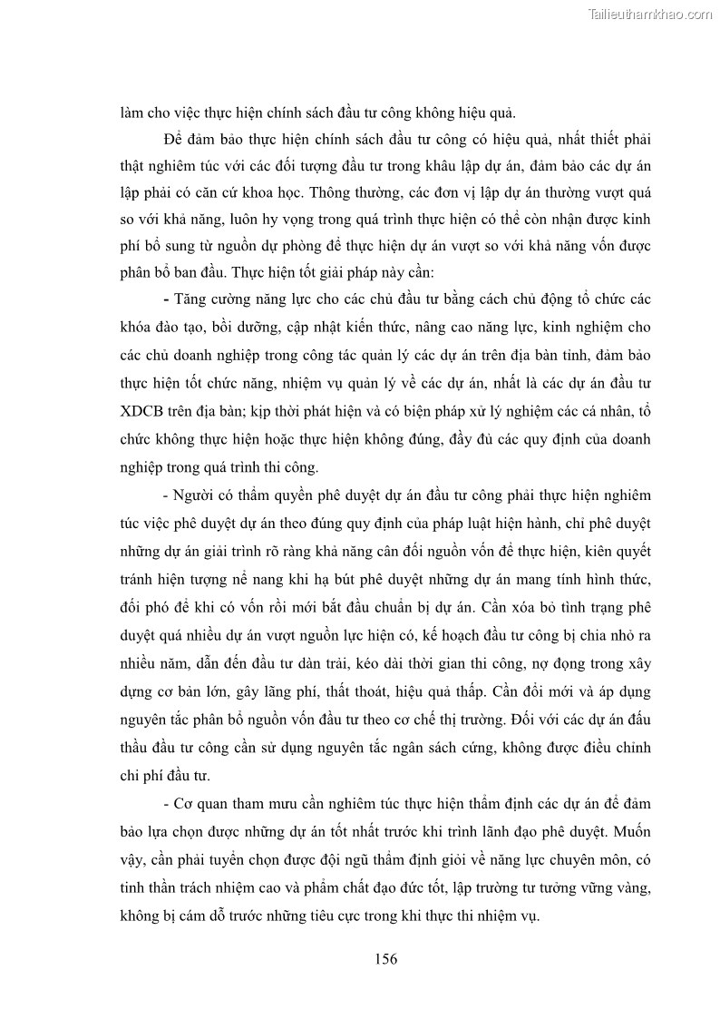 Luận án tiến sĩ chính sách công Chính sách đầu tư công từ thực tiễn tỉnh Thái Nguyên - 14 Trang 165