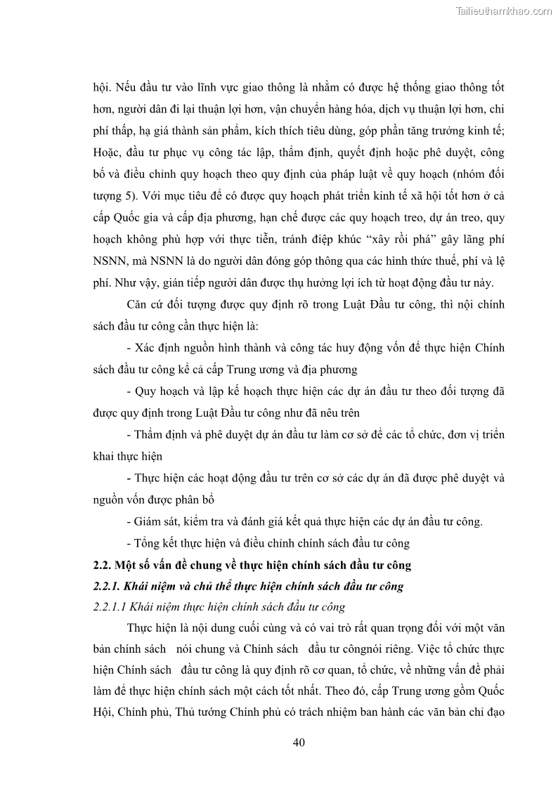 Luận án tiến sĩ chính sách công Chính sách đầu tư công từ thực tiễn tỉnh Thái Nguyên - 5 Trang 49