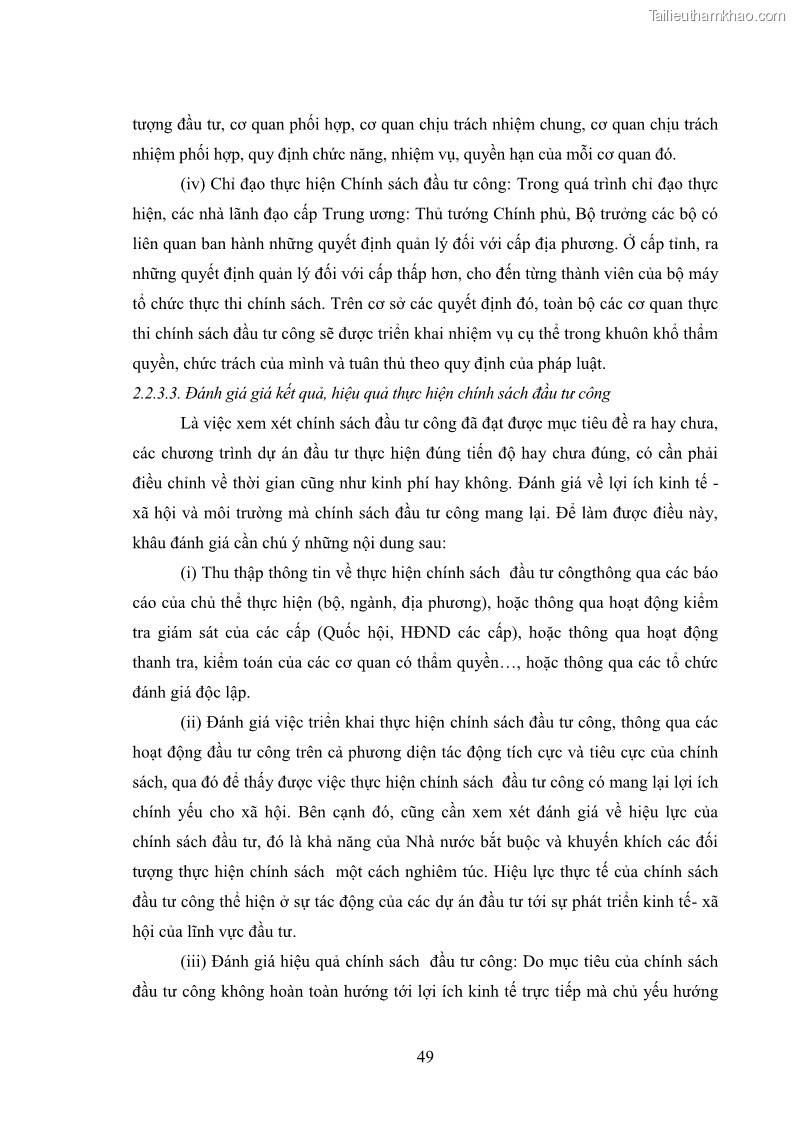 Luận án tiến sĩ chính sách công Chính sách đầu tư công từ thực tiễn tỉnh Thái Nguyên - 5 Trang 58