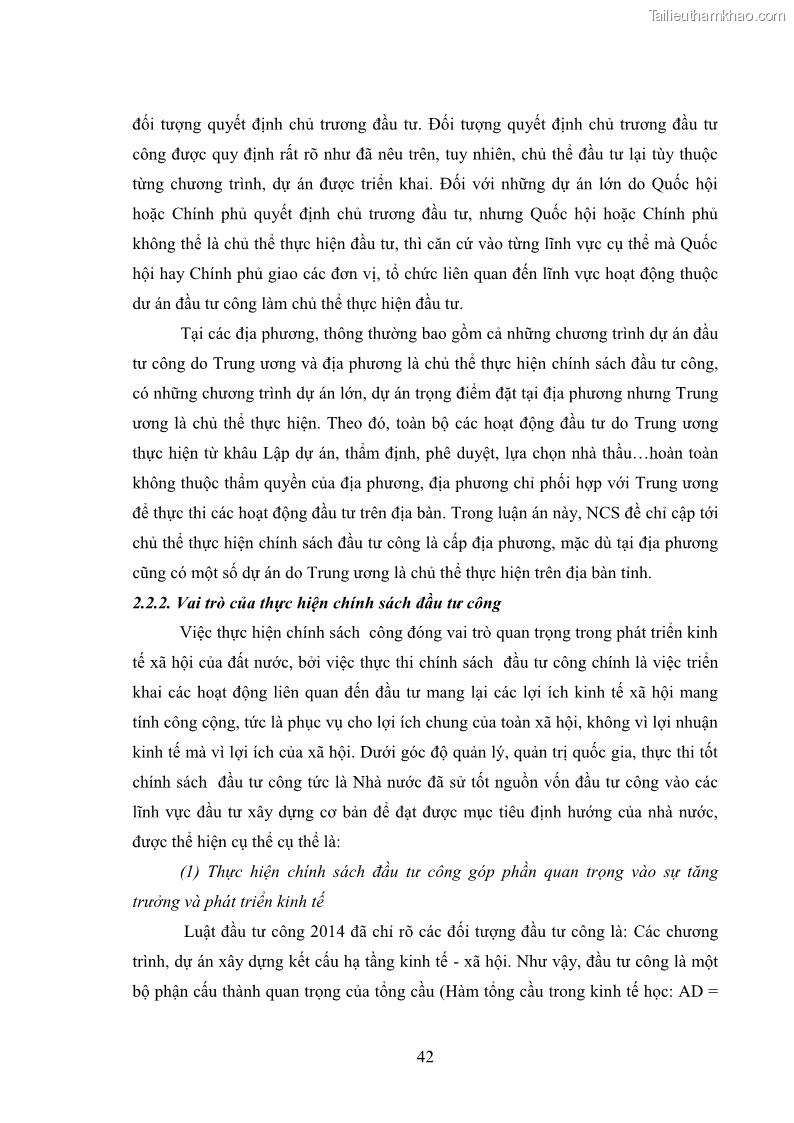 Luận án tiến sĩ chính sách công Chính sách đầu tư công từ thực tiễn tỉnh Thái Nguyên - 5 Trang 51