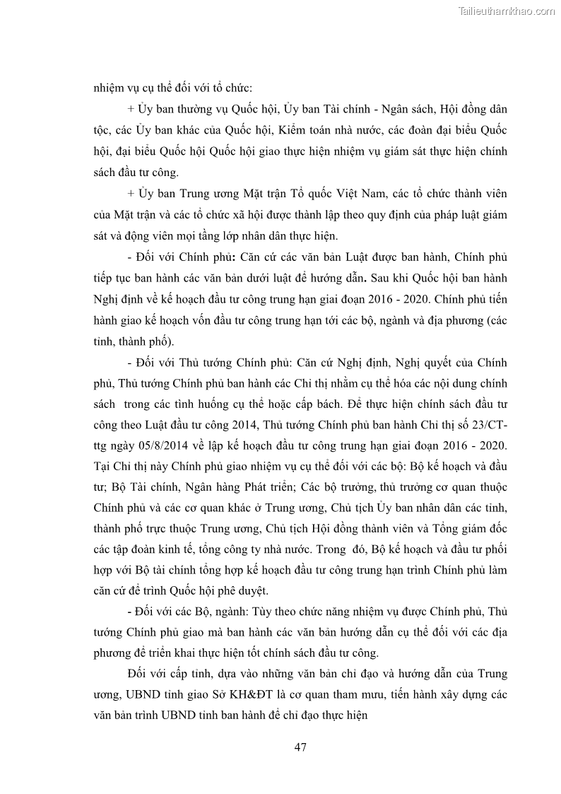 Luận án tiến sĩ chính sách công Chính sách đầu tư công từ thực tiễn tỉnh Thái Nguyên - 5 Trang 56