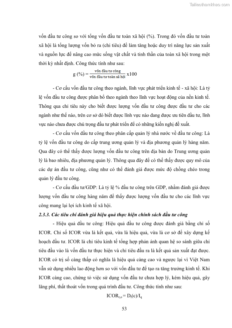 Luận án tiến sĩ chính sách công Chính sách đầu tư công từ thực tiễn tỉnh Thái Nguyên - 6 Trang 62