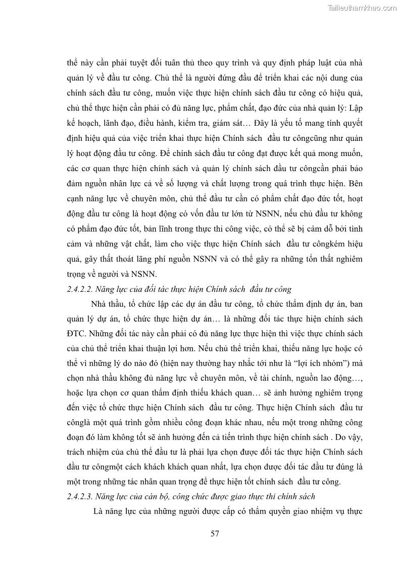 Luận án tiến sĩ chính sách công Chính sách đầu tư công từ thực tiễn tỉnh Thái Nguyên - 6 Trang 66