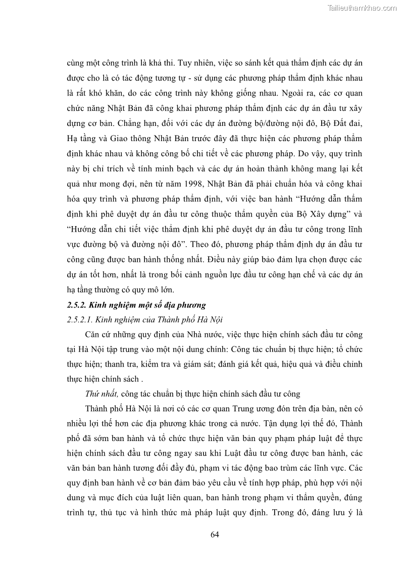 Luận án tiến sĩ chính sách công Chính sách đầu tư công từ thực tiễn tỉnh Thái Nguyên - 7 Trang 73