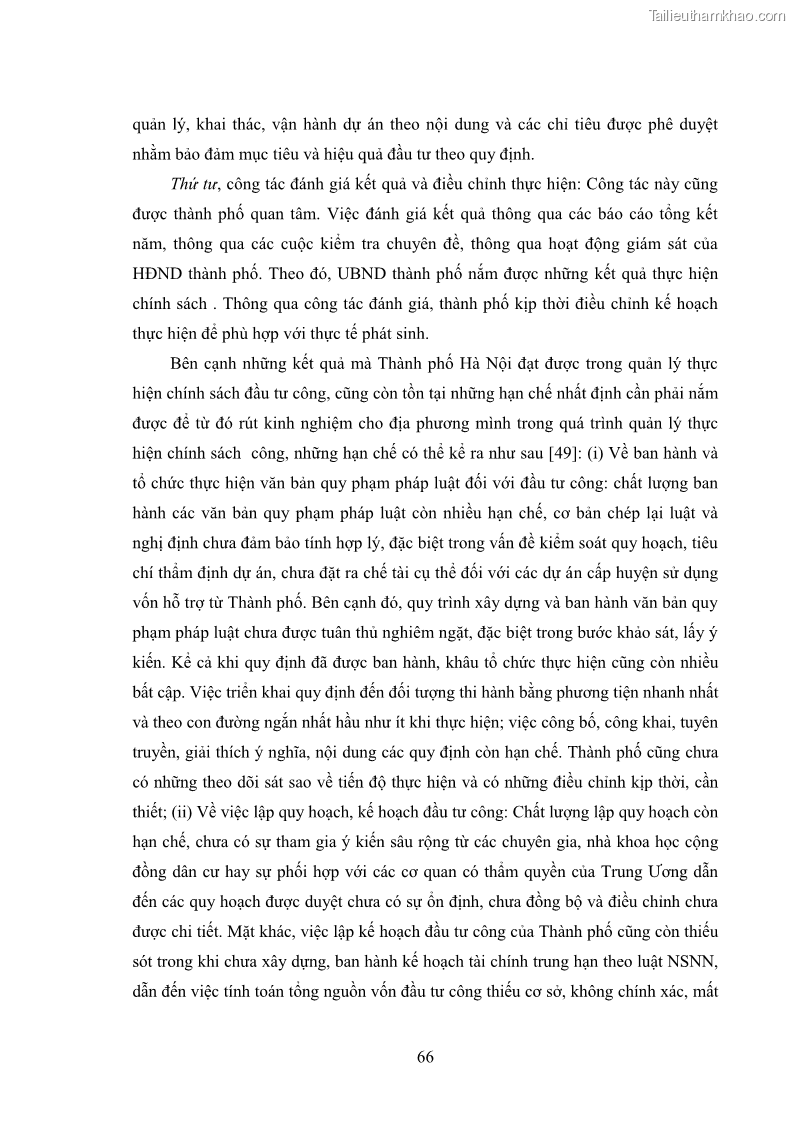 Luận án tiến sĩ chính sách công Chính sách đầu tư công từ thực tiễn tỉnh Thái Nguyên - 7 Trang 75