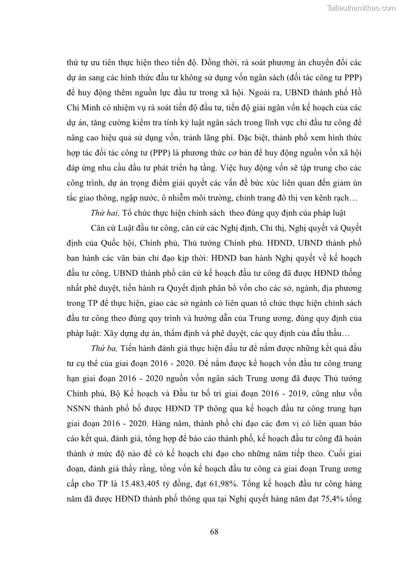 Luận án tiến sĩ chính sách công Chính sách đầu tư công từ thực tiễn tỉnh Thái Nguyên - 7 Trang 77
